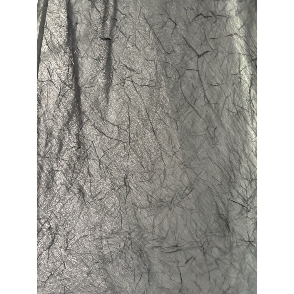 90s Y2K Crinkle Sheer Black Midi Slip Dress W/ Ruffle Fairy Whimsigoth Witchy - Picture 5 of 12